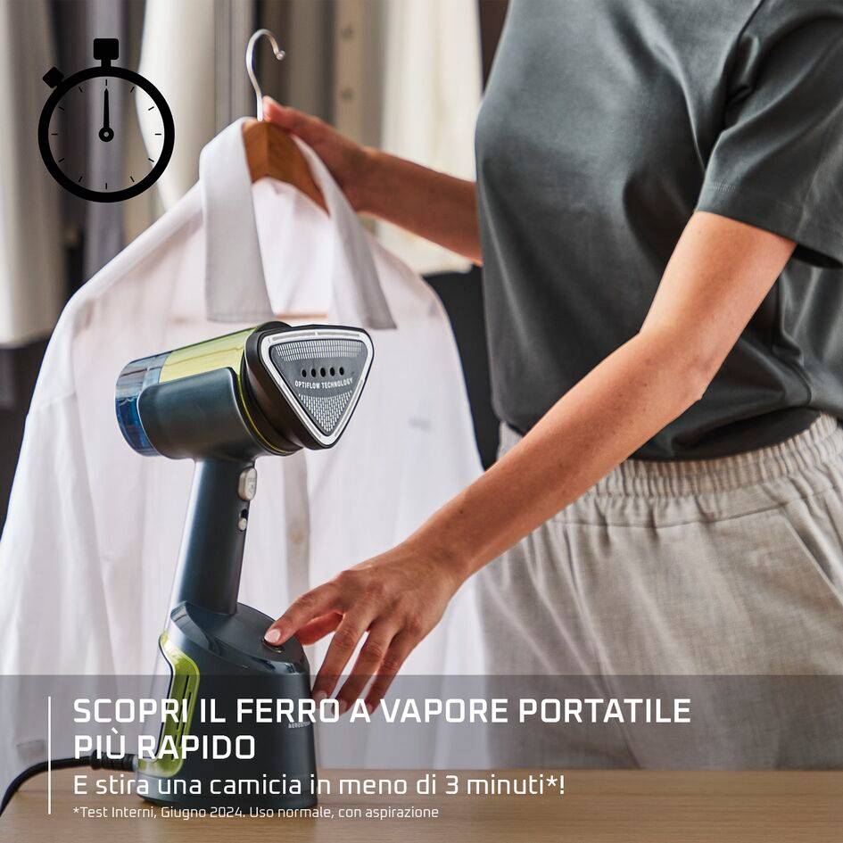 AeroSteam, Stiratore Verticale Ultra-Potente, Tecnologia Optiflow