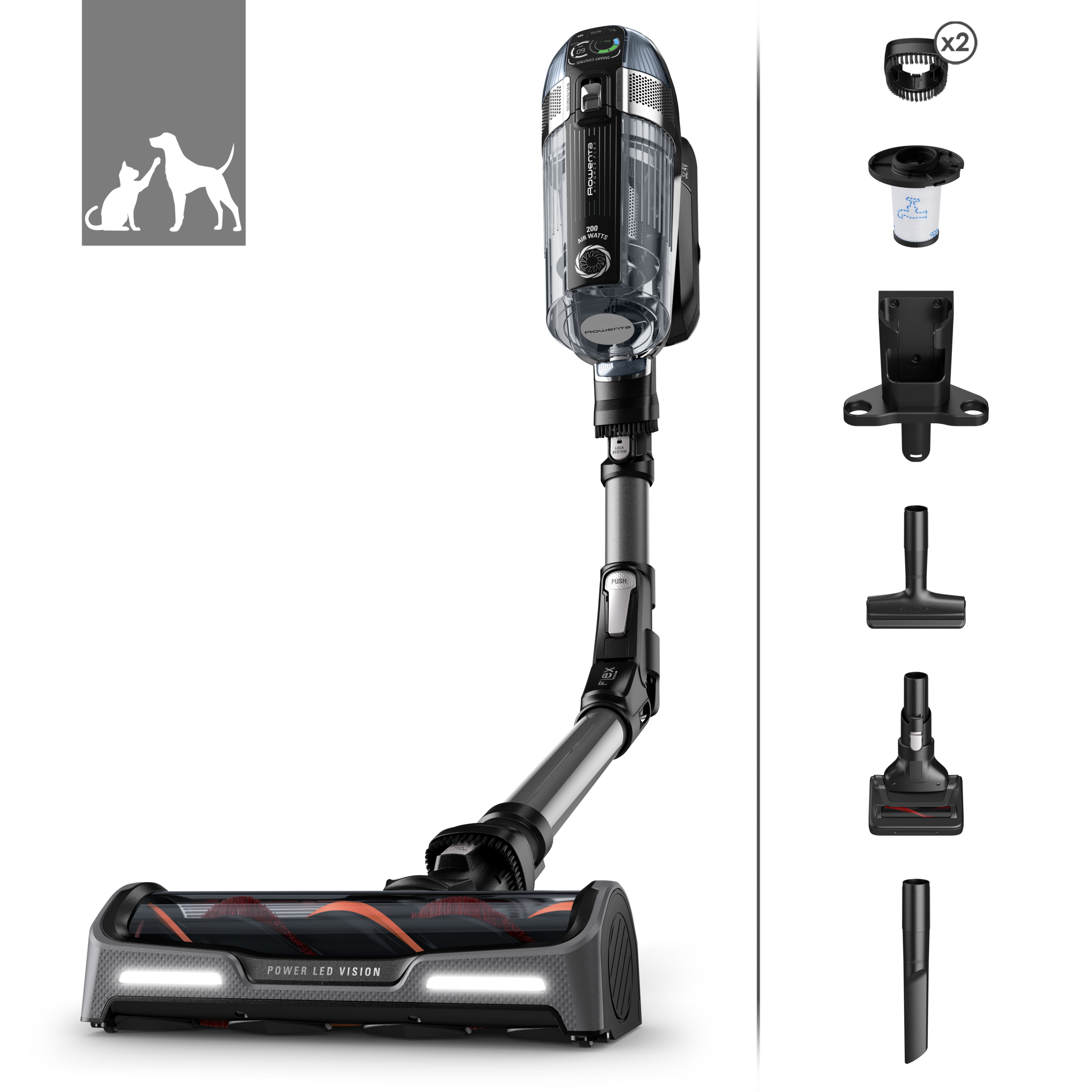 X-Force Flex 14.60 Animal Care,Aspirapolvere Senza Filo,200AW,Autonomia 70 Min