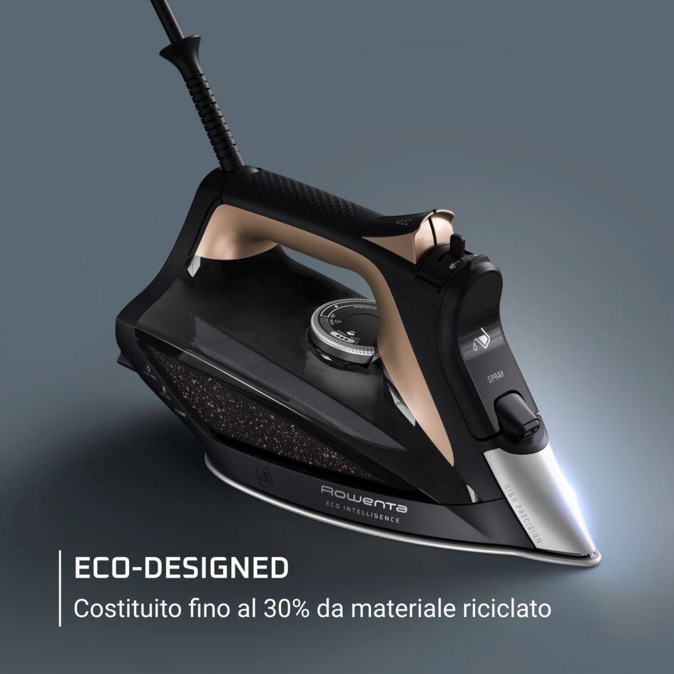Eco Intelligence, Ferro a Vapore, 190 g/min, Eco-designed, Microsteam 400, Black & Brown