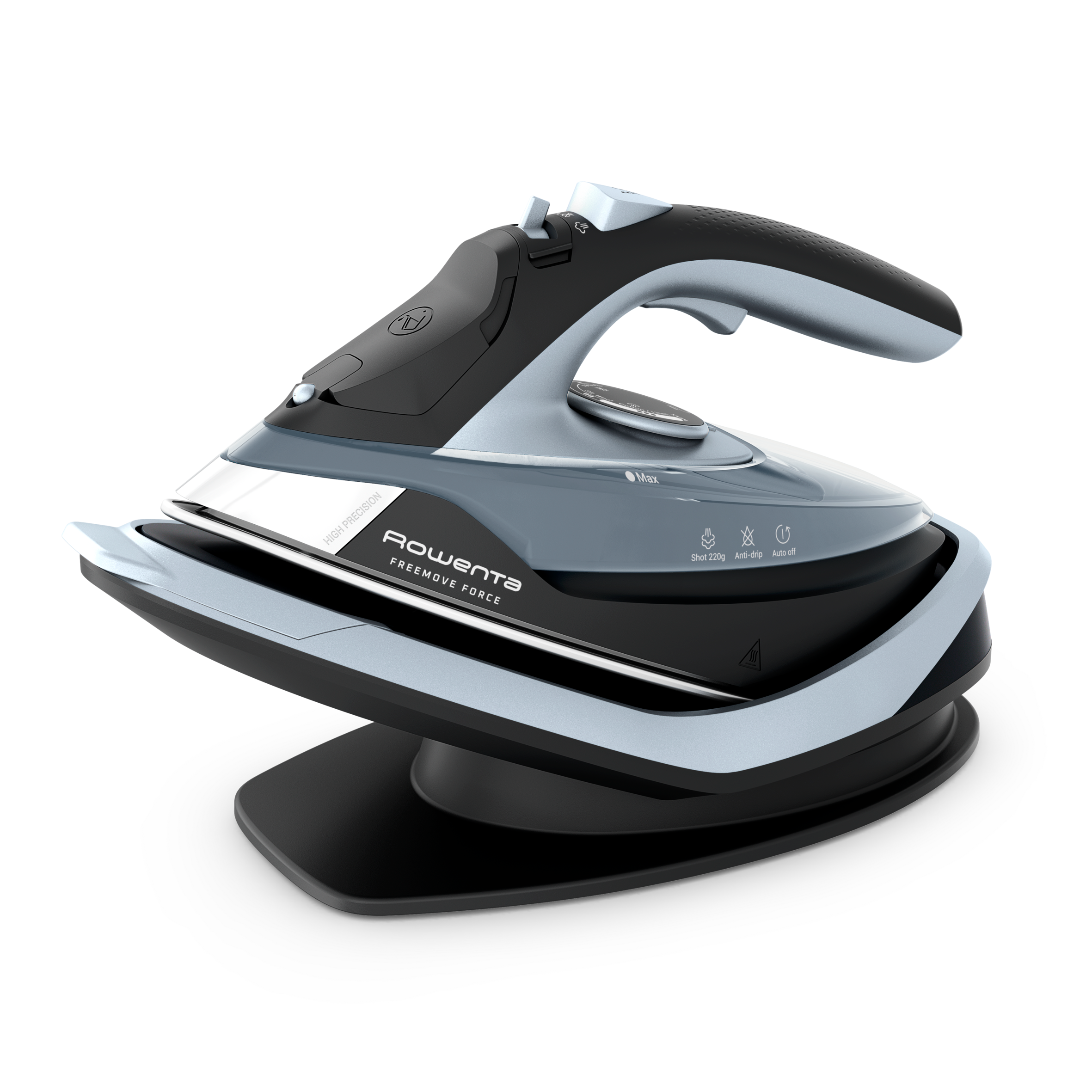 Freemove Force, Ferro a Vapore, 220 g/min, Cordless, Microsteam 400, Black & Silver