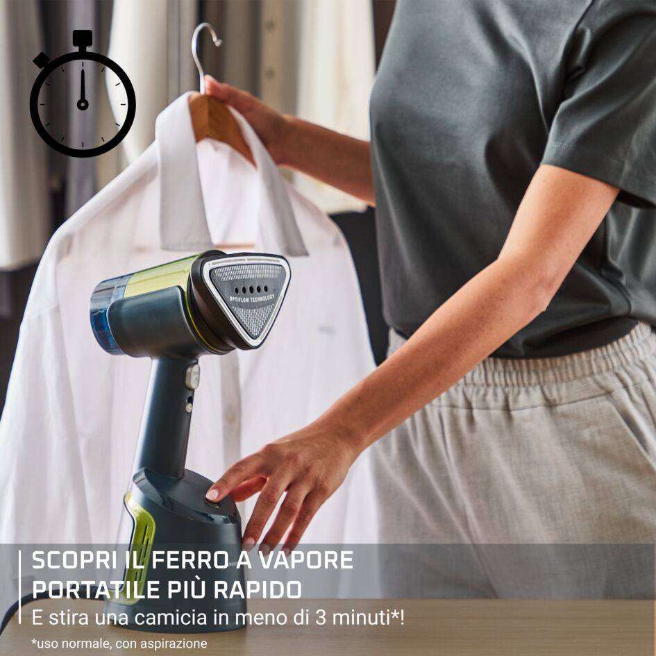 AeroSteam, Stiratore Verticale Ultra-Potente, Tecnologia Optiflow