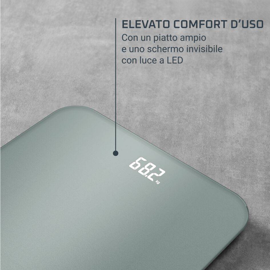 Classic, Bilancia da Bagno, Schermo Invisibile Facile da Leggere, Capacità di 180 kg