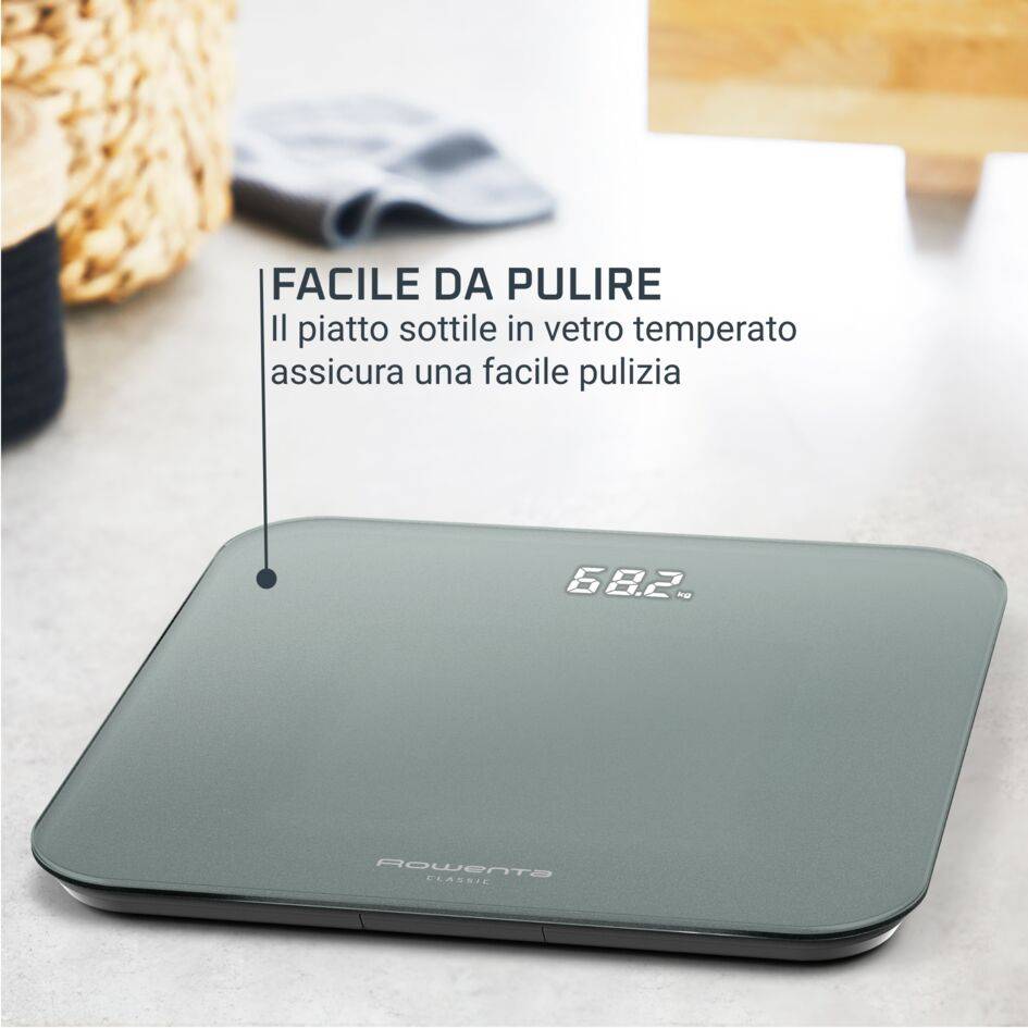 Classic, Bilancia da Bagno, Schermo Invisibile Facile da Leggere, Capacità di 180 kg