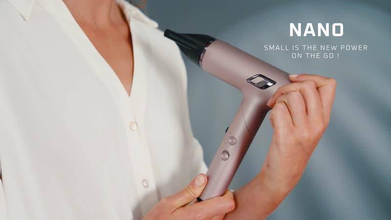 Ultimate Experience NANO ON THE GO, Asciugacapelli Pieghevole, Motore Brushless