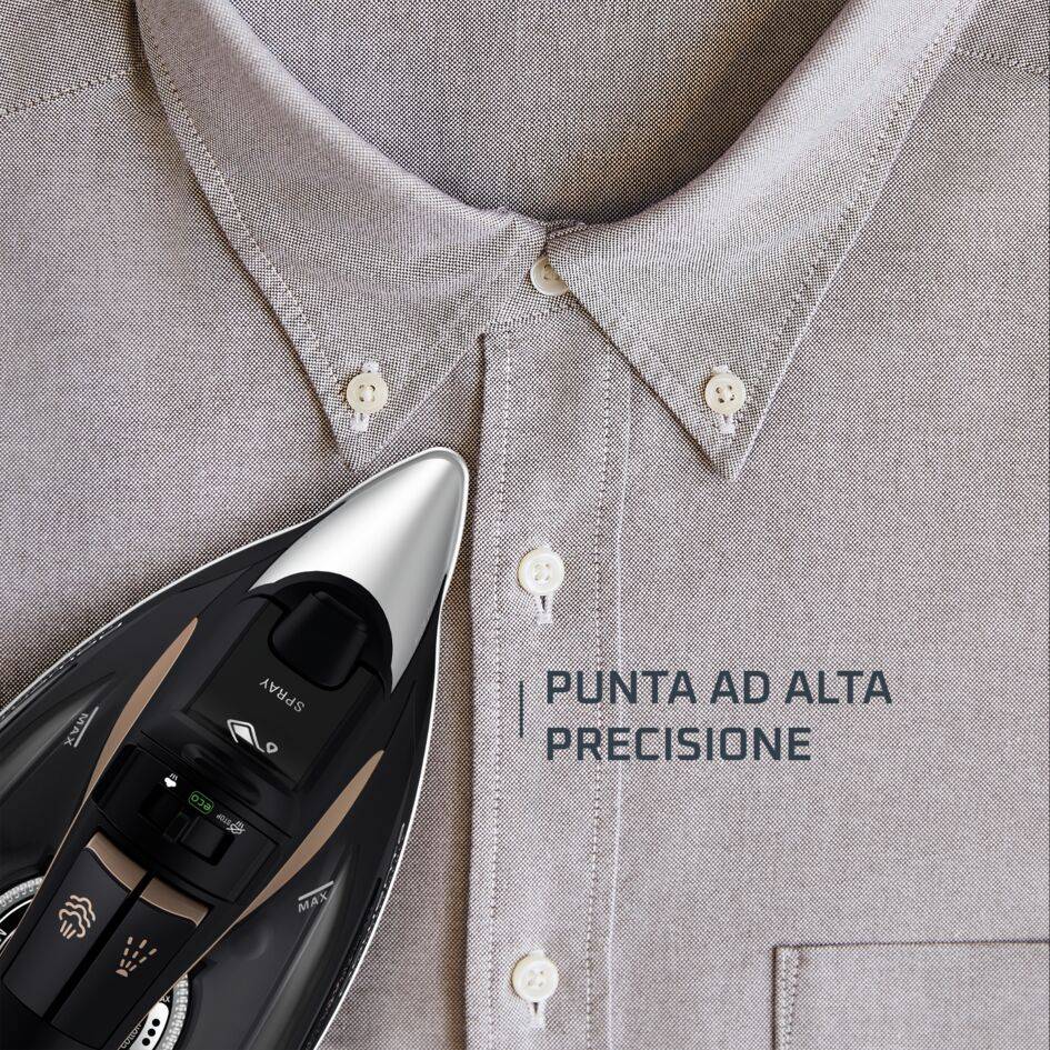 Eco Intelligence, Ferro a Vapore, 190 g/min, Eco-designed, Microsteam 400, Black & Brown