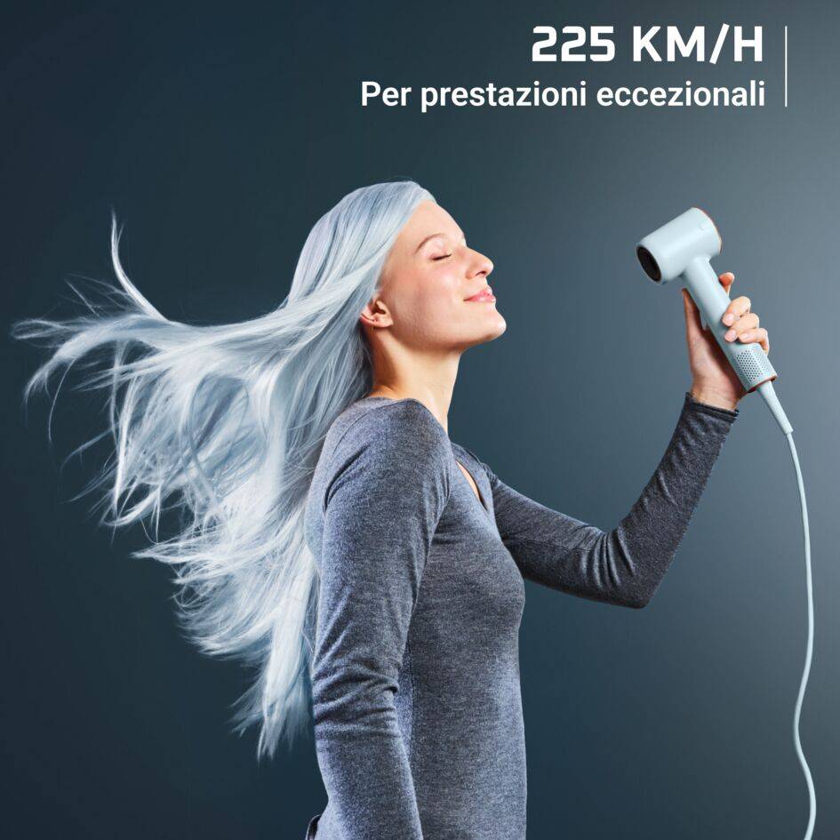 Blumia Phon, Motore ad Alta Velocità, Asciugatura Rapida, Leggero, Compatto, Celeste