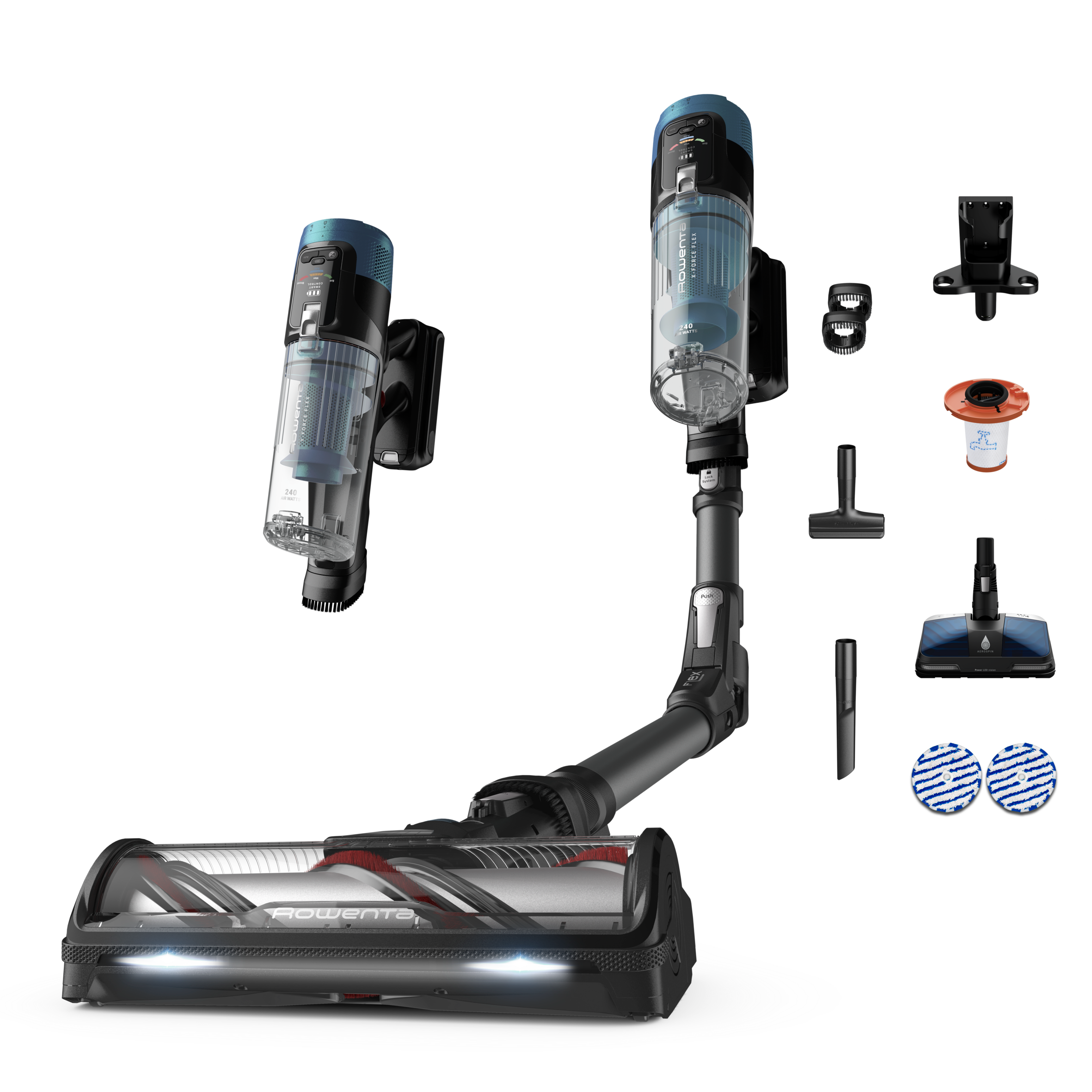 X-Force Flex 14.80, Aspirapolvere Senza Filo, Modello Aqua, 240 AW, Autonomia 90 Min