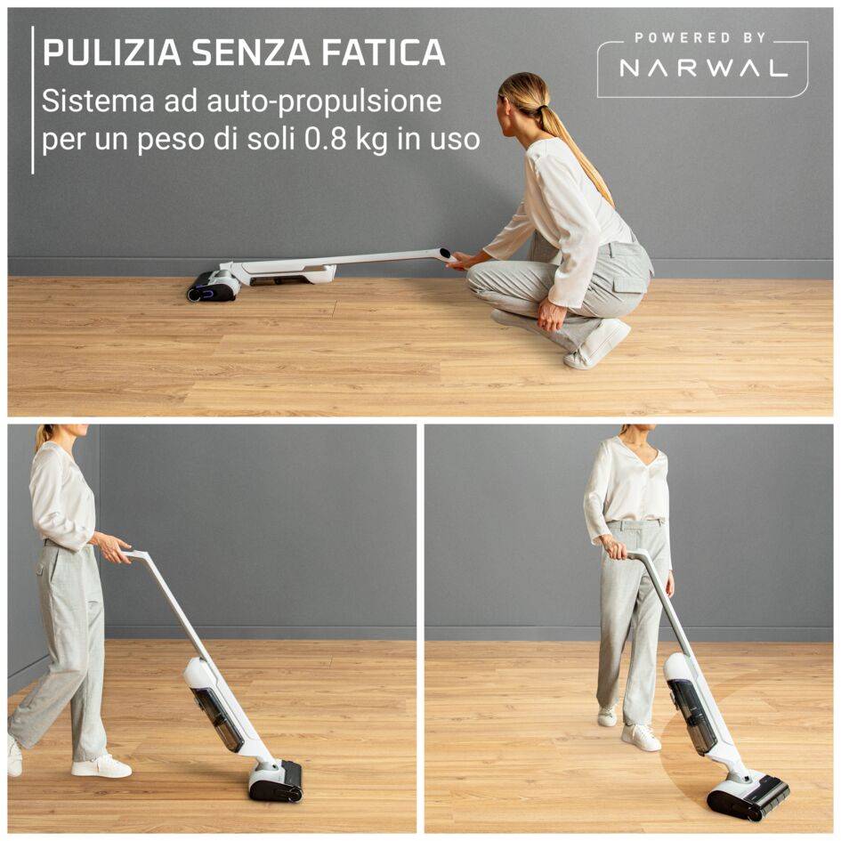 X-Clean 10, Lavapavimenti 2 in 1,Autonomia 60 Min, Autopulizia e Asciugatura
