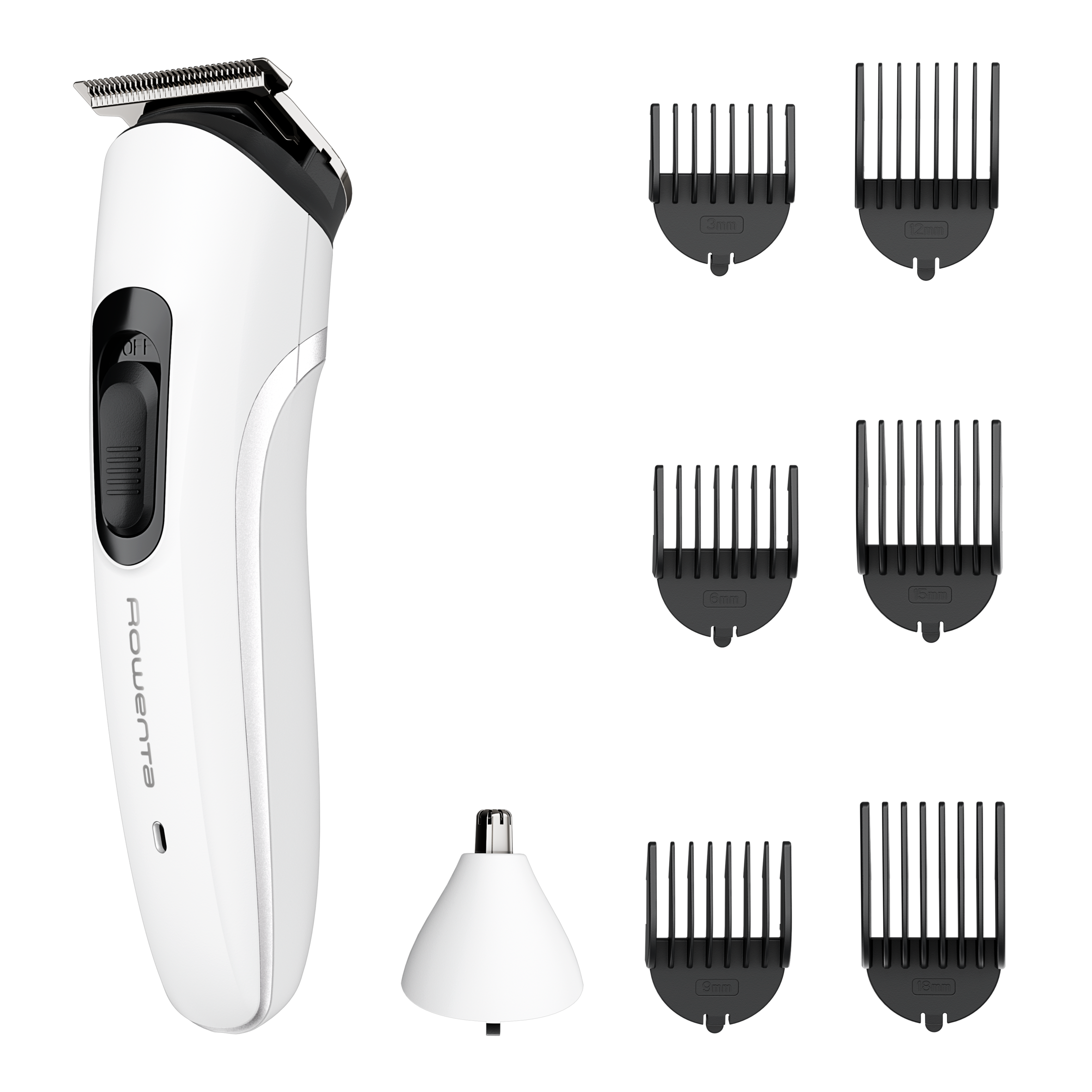 Trim & Style 8 in 1, Regolabarba Multifunzione da Uomo, Lame Autoaffilanti in Acciaio Inox, 6 Pettini Fissi