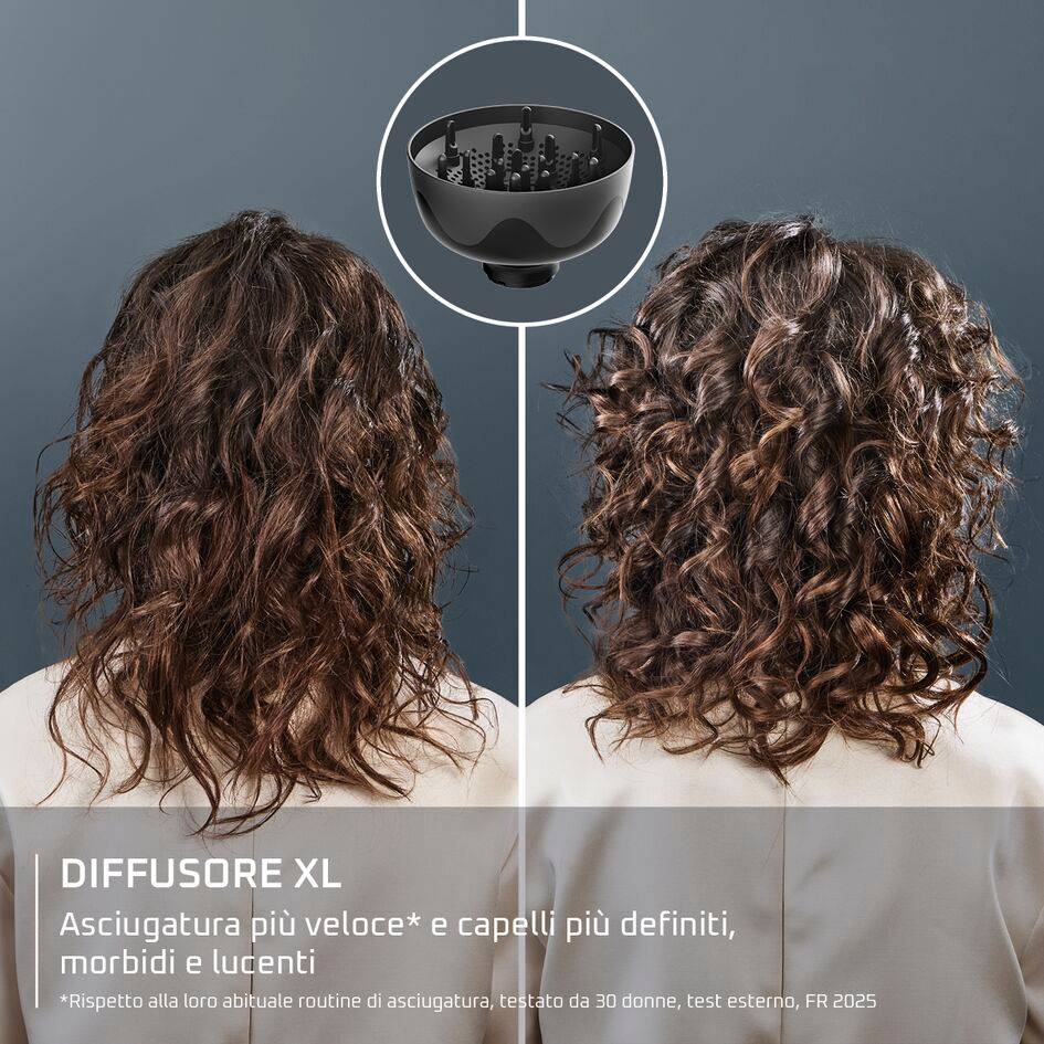 Curl Harmony, Diffusore ad Aria Calda 3 in 1, Capelli Ricci