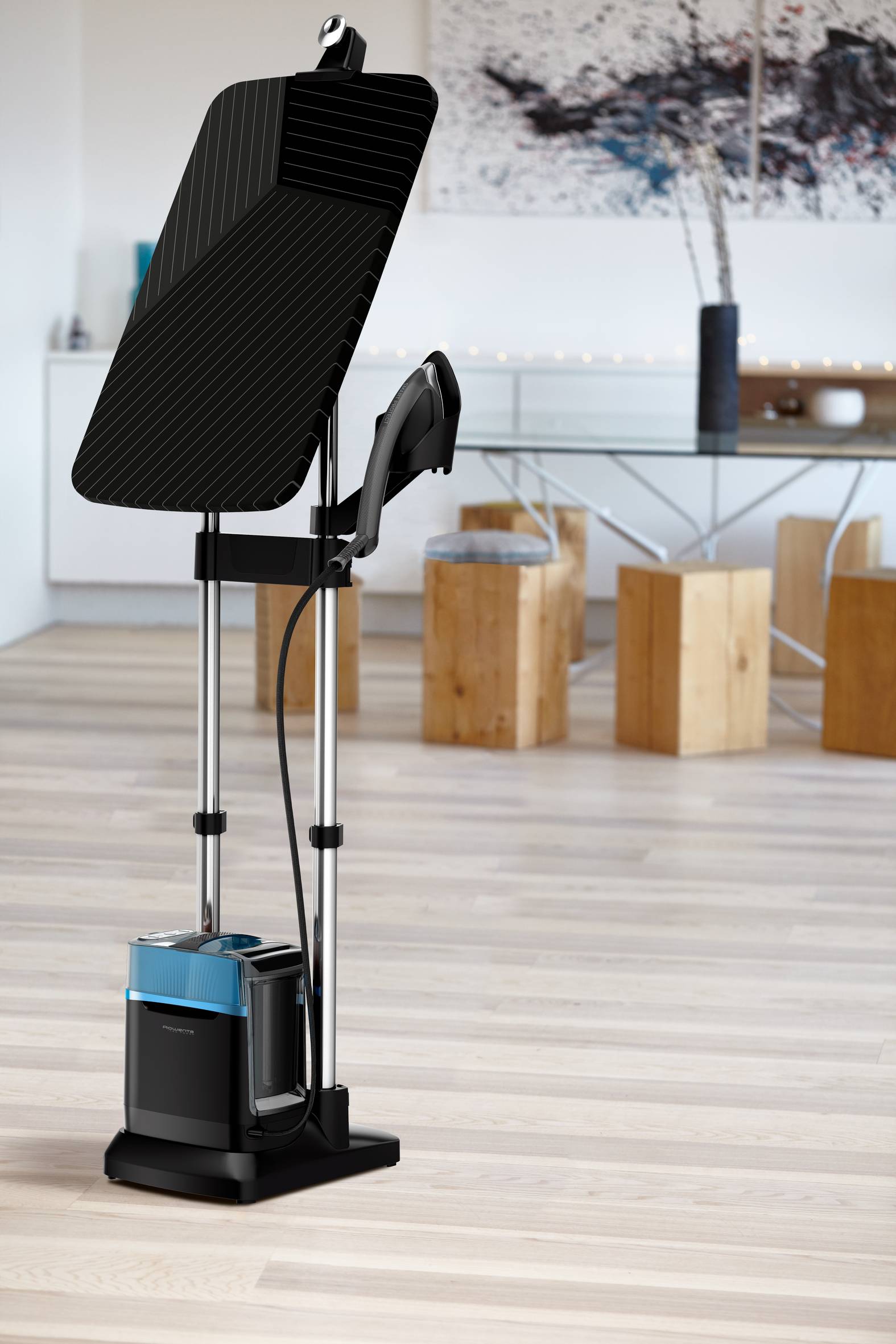 Ixeo Power, Stiratore Verticale All-In-One, Igienizzante, Black & Blue