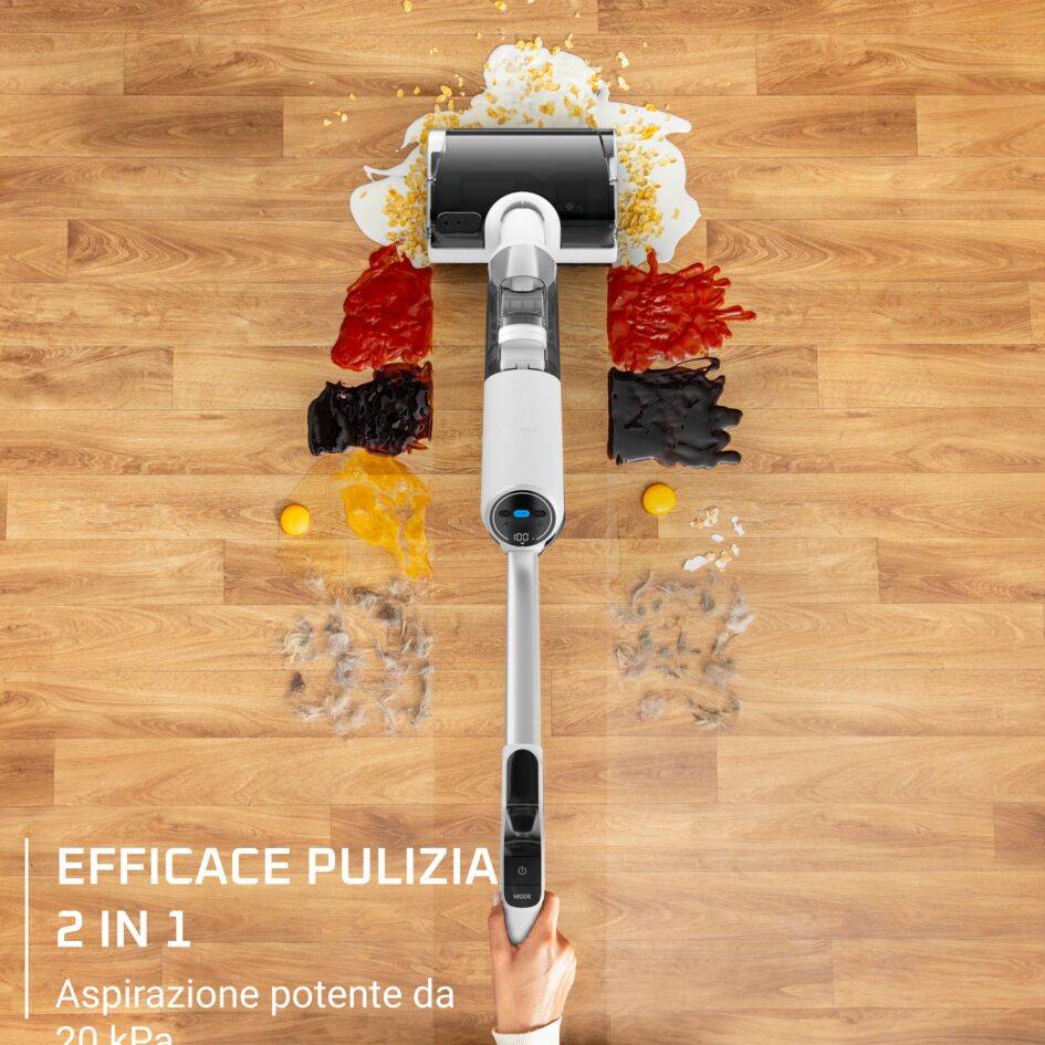 X-Clean 5 Pro,  Lavapavimenti senza fili, Autonomia 50 min, Autopulizia e Asciugatura