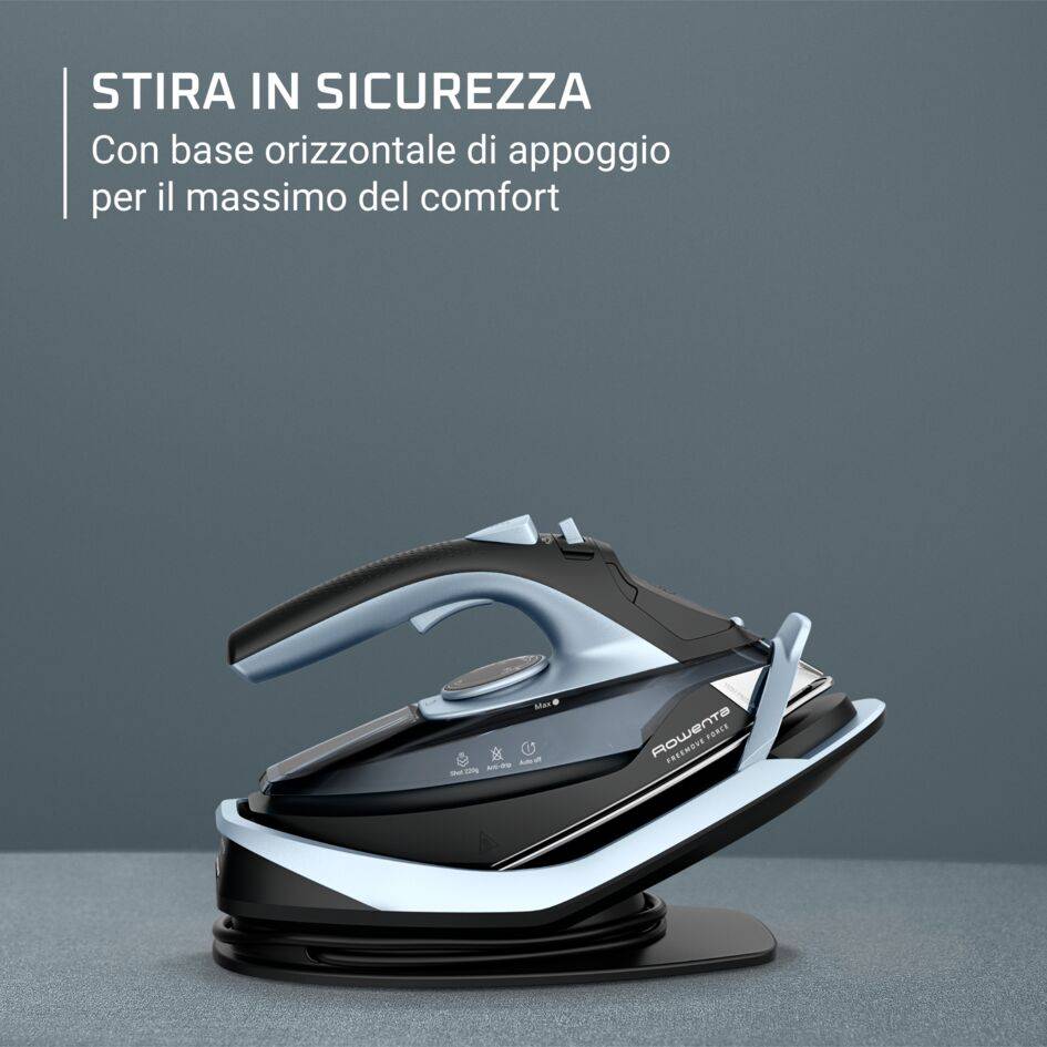 Freemove Force, Ferro a Vapore, 220 g/min, Cordless, Microsteam 400, Black & Silver 