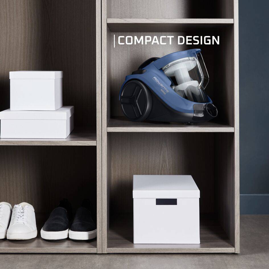 Rowenta Compact Power Cyclonic Bagless Vacuum Cleaner, Classic Kit, Advanced Filtration, Great Dust Pick-Up, Compact Design,RO3721EA