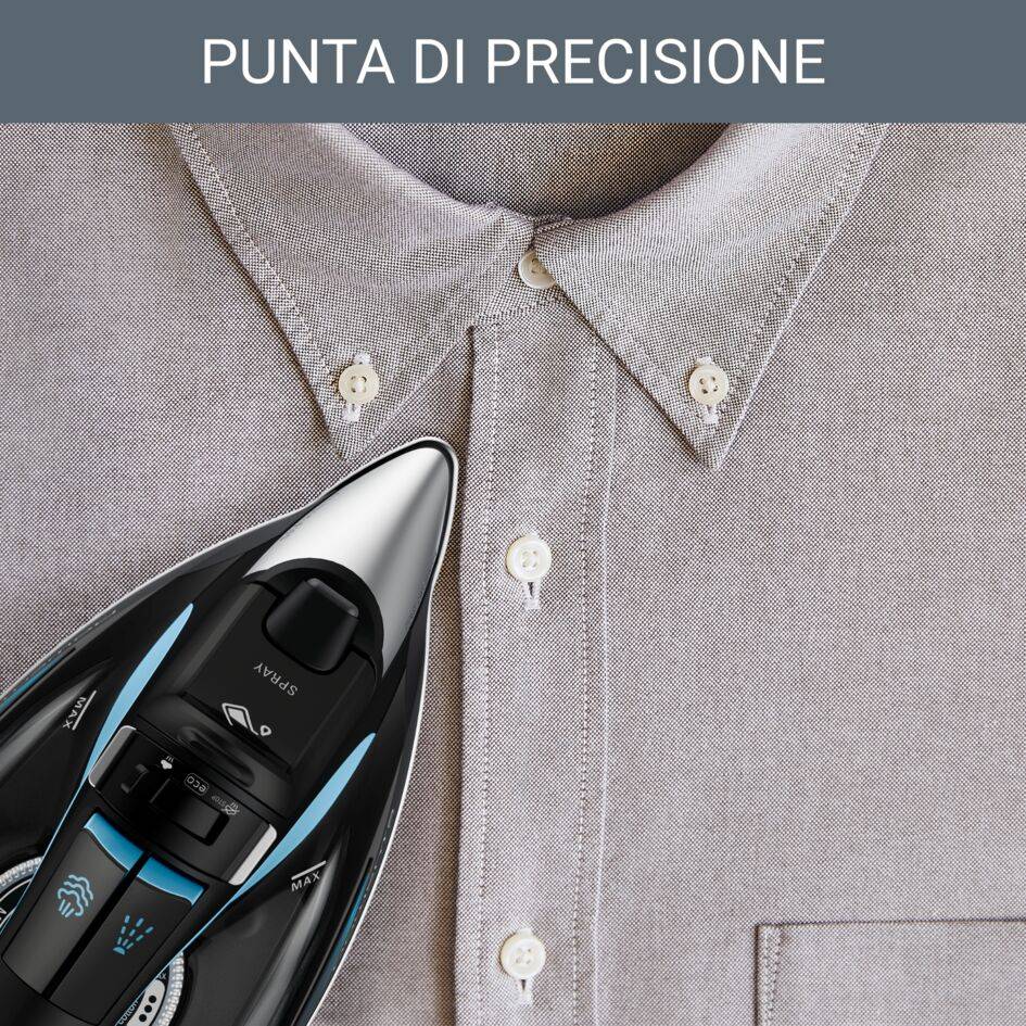 Focus Excel, Ferro a Vapore, 180 g/min, Microsteam 400, Black & Blue