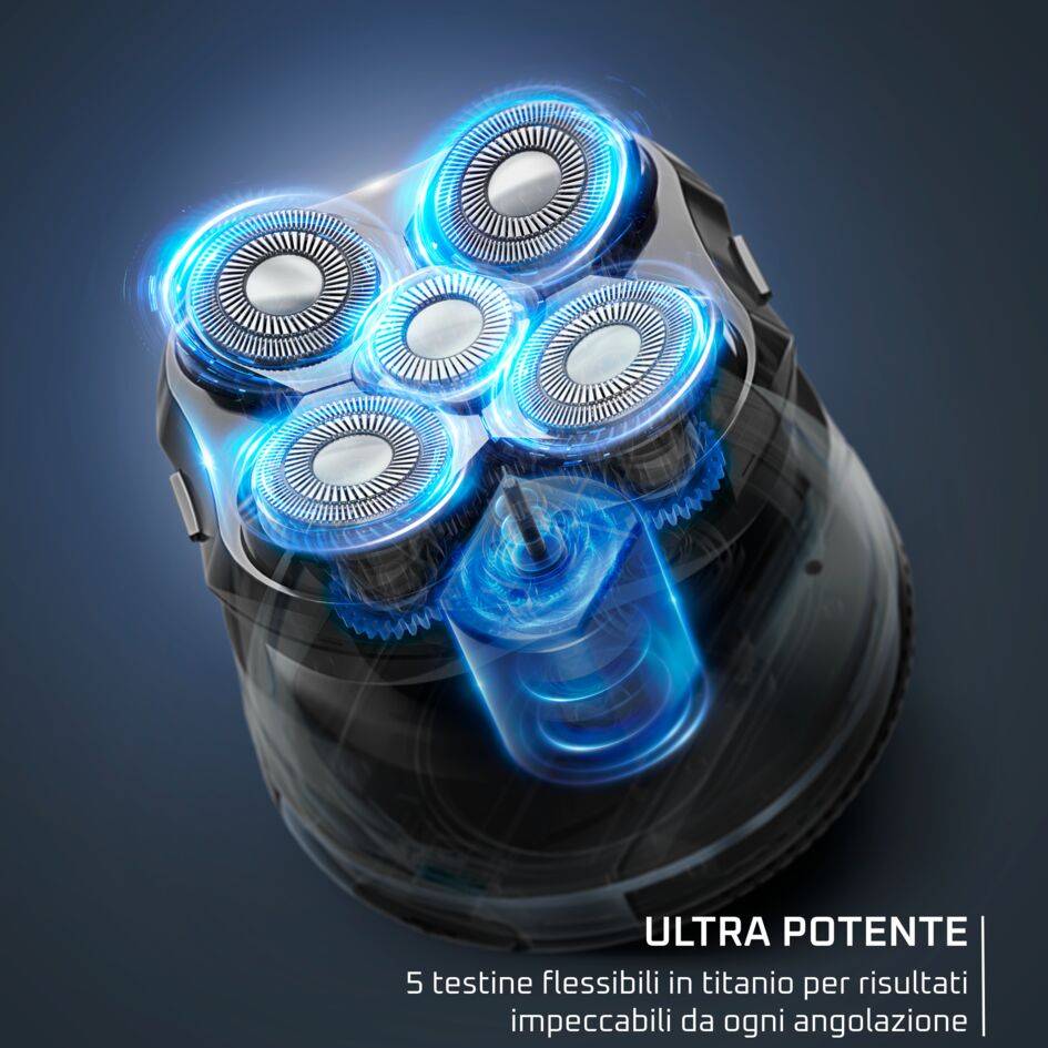 GentleBald Head Shaver, Rasoio per Capelli, 5 Testine di Rasatura, Lame in Titanio