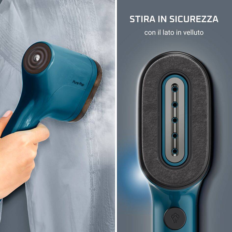 Pure Pop, Stiratore Verticale Portatile, Pad Reversibile, Blue