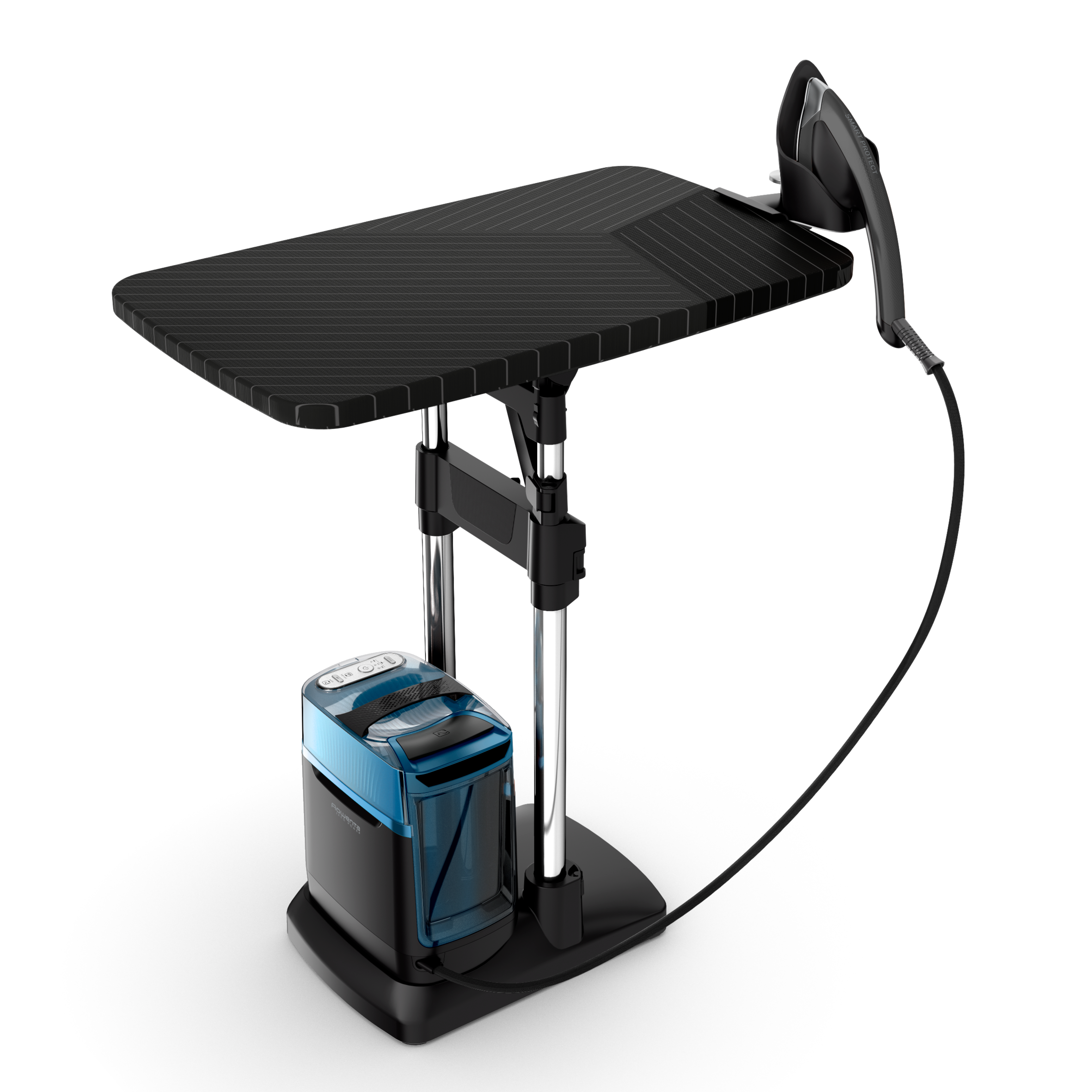 Ixeo Power, Stiratore Verticale All-In-One, Igienizzante, Black & Blue