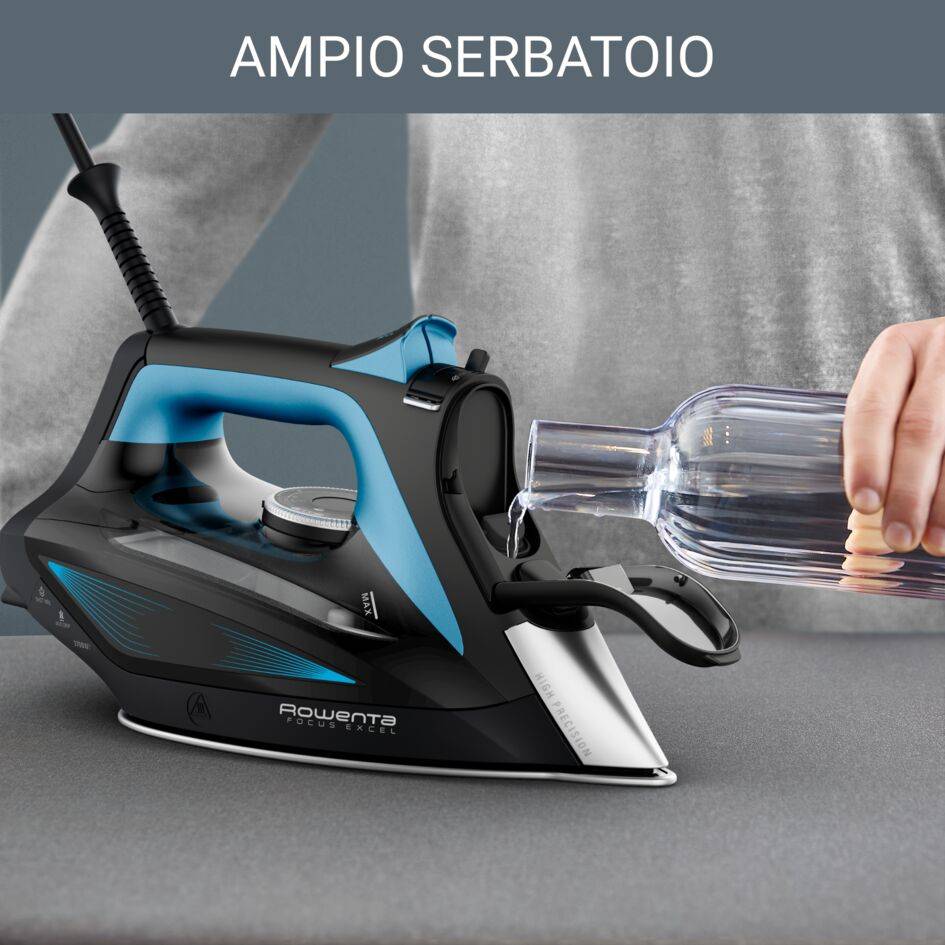 Focus Excel, Ferro a Vapore, 180 g/min, Microsteam 400, Black & Blue