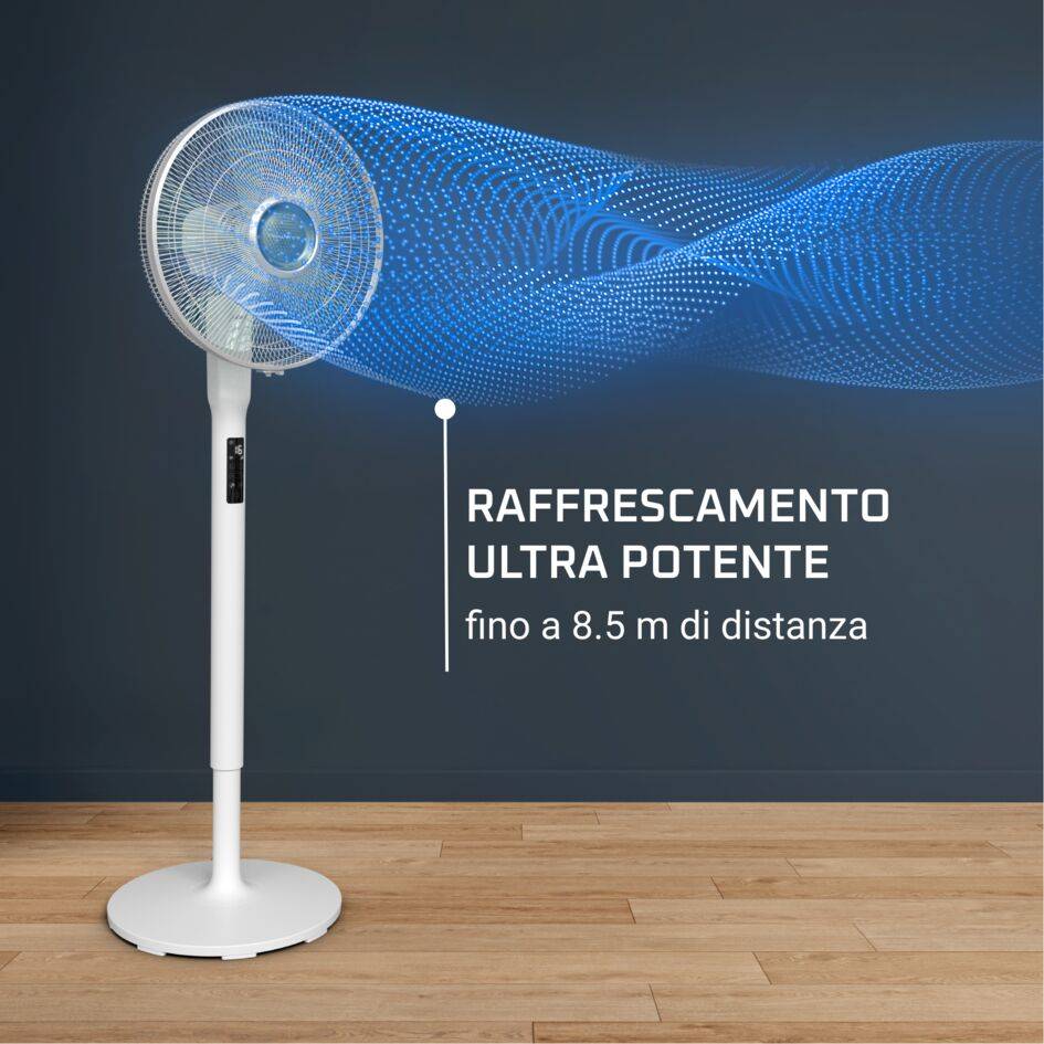Ventilatore a piantana Turbo Silence Extreme +, Potente, Silenzioso, Elevata Efficienza Energetica