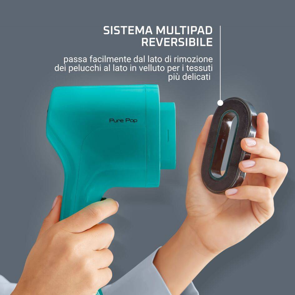 Pure Pop, Stiratore Verticale Portatile, Pad Reversibile, Aqua