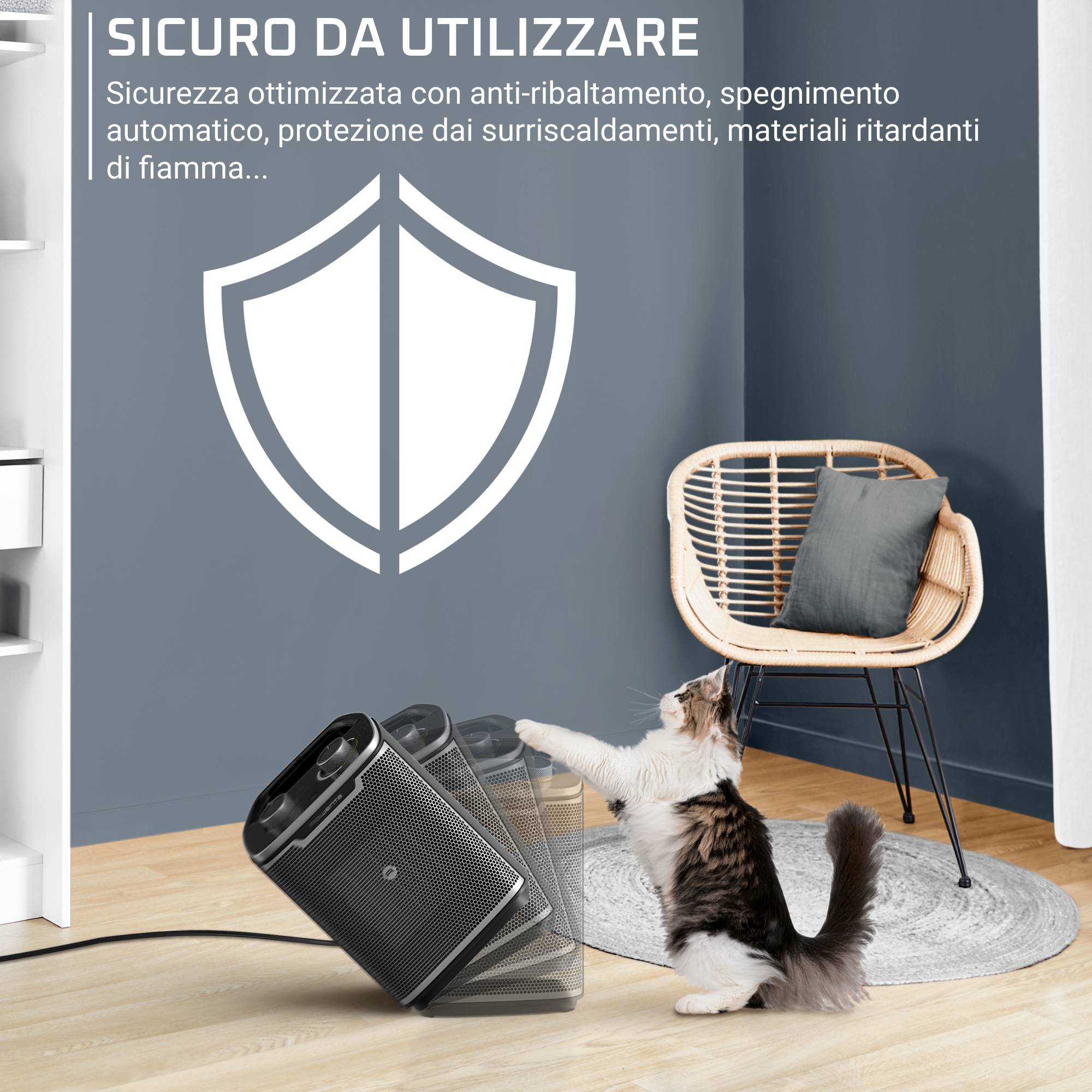 Intense Comfort +, Termoventilatore, Potenza 2000 W, Efficienza Energetica