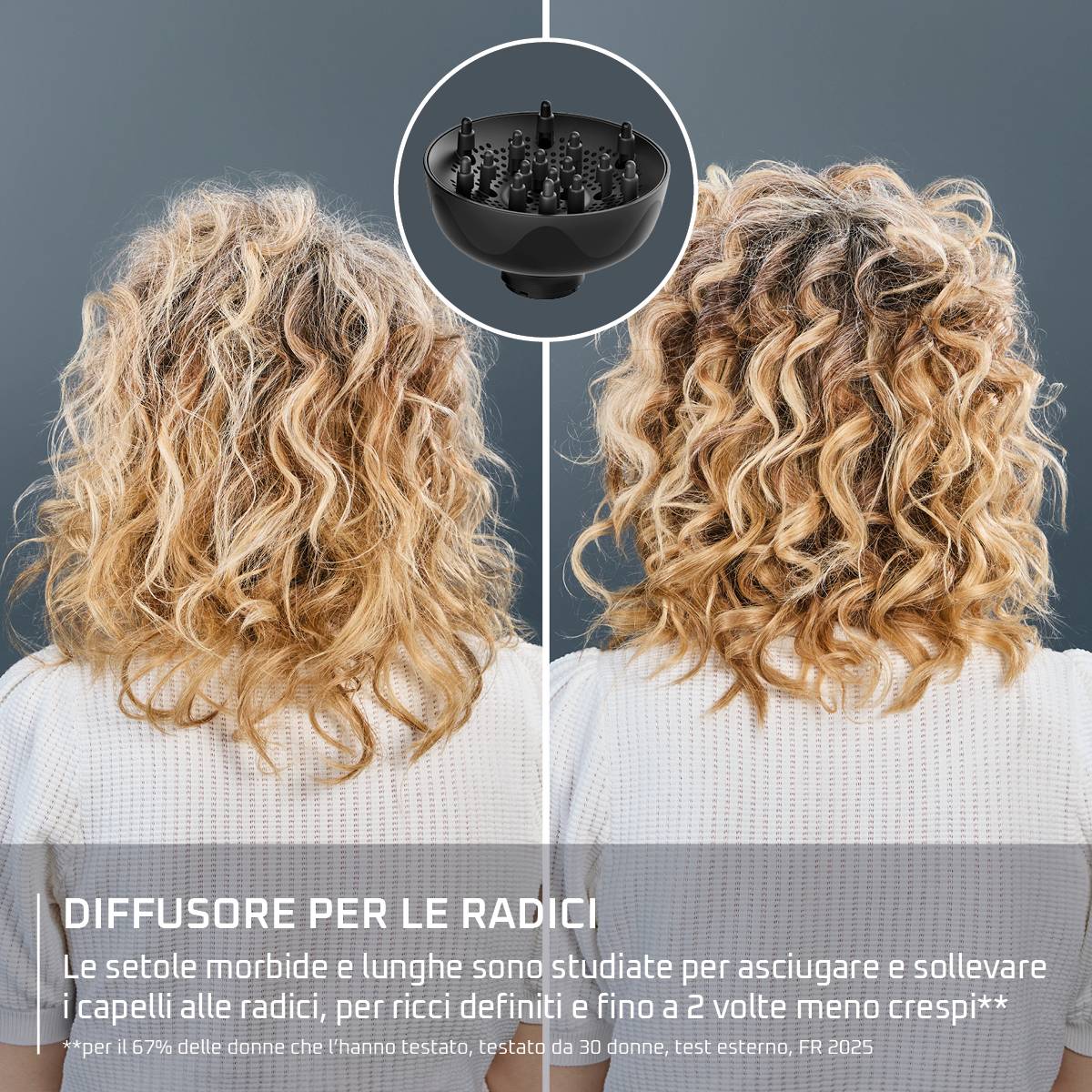 Curl Harmony, Diffusore ad Aria Calda 3 in 1, Capelli Ricci