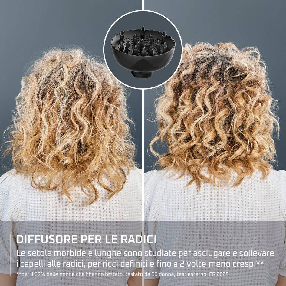 Curl Harmony, Diffusore ad Aria Calda 3 in 1, Capelli Ricci