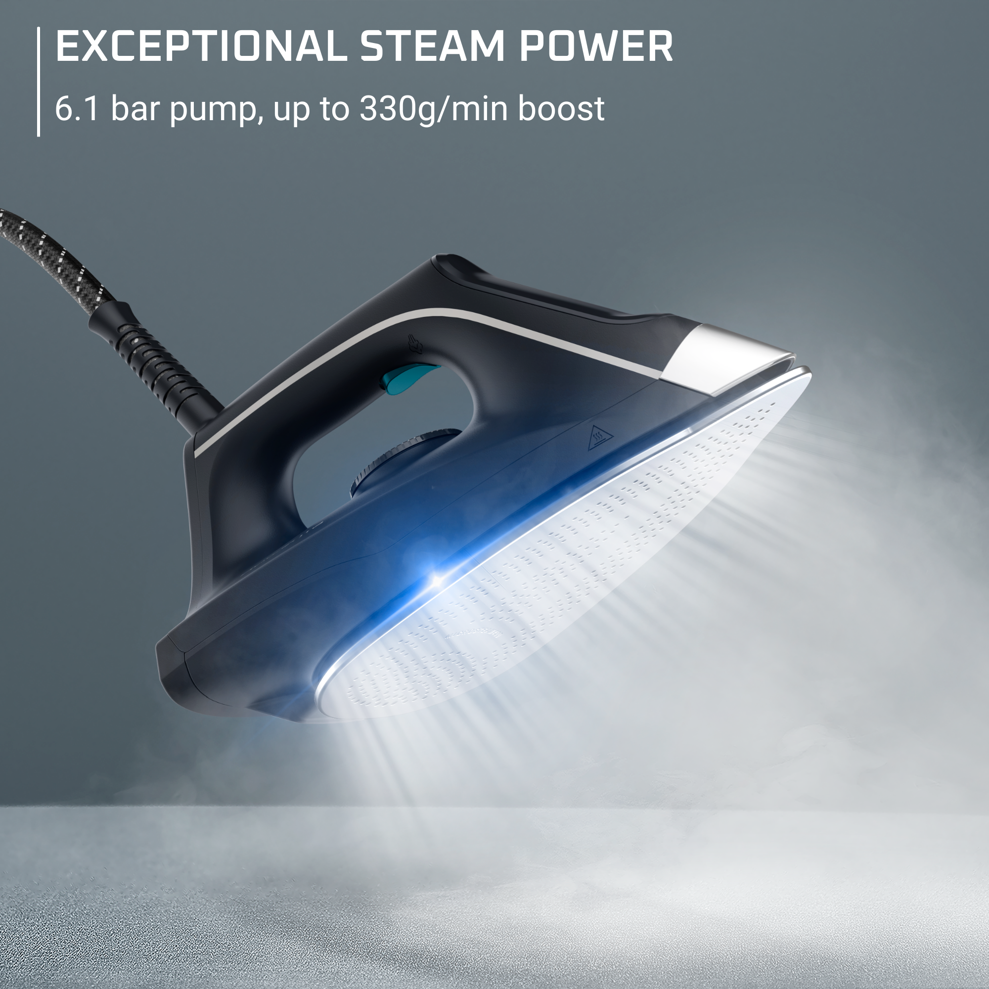 Powersteam, High-Performance Steam Generator Iron, 120 g/min Cont. Steam Output, 330 g/min Steam Boost