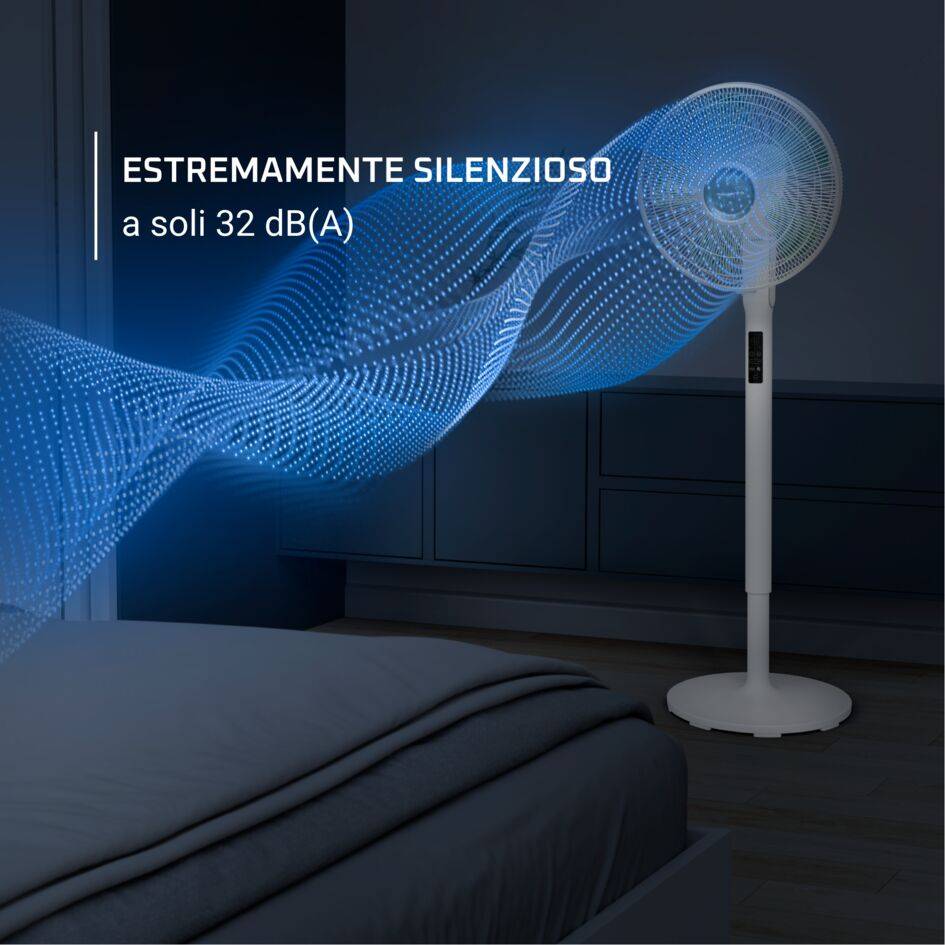 Ventilatore a piantana Turbo Silence Extreme +, Potente, Silenzioso, Elevata Efficienza Energetica