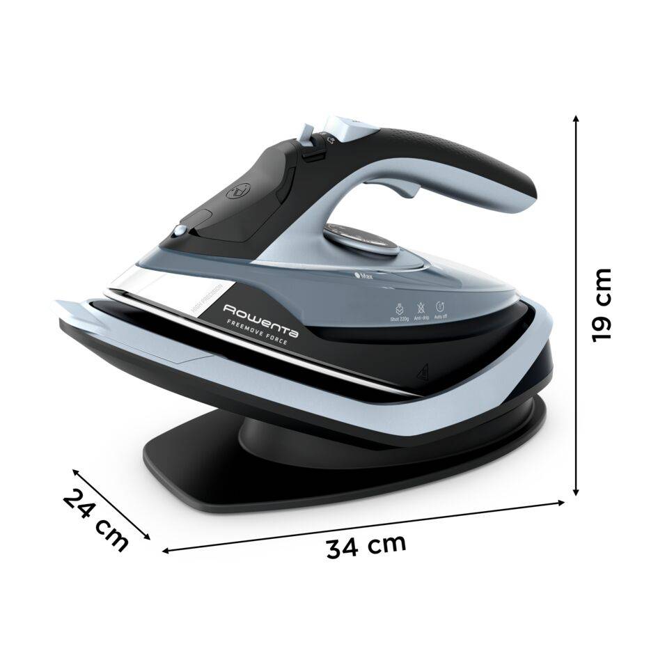 Freemove Force, Ferro a Vapore, 220 g/min, Cordless, Microsteam 400, Black & Silver 