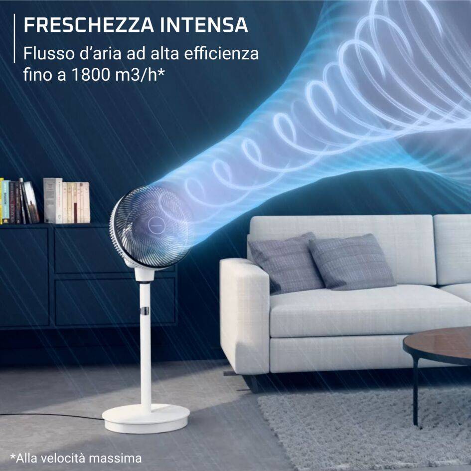 Turbo Swift Silence, Ventilatore a piantana, Freschezza intensa, Oscillazione multidirezionale