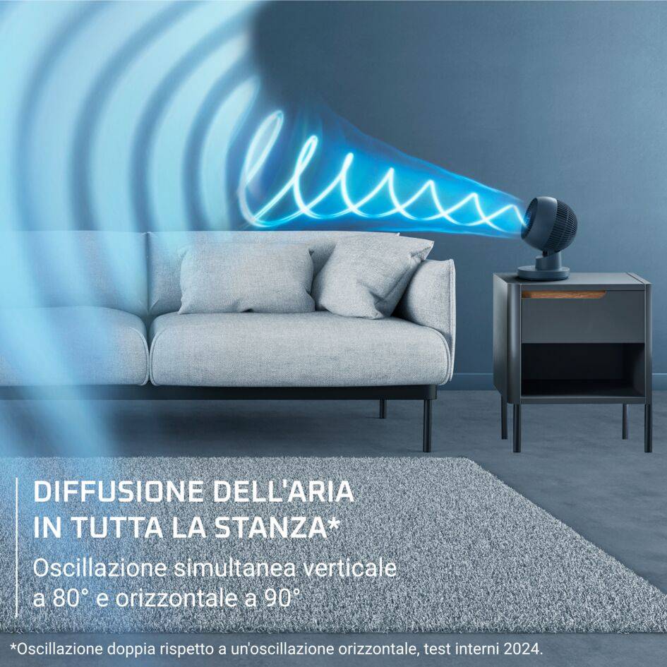 Turbo Swift Compact, Ventilatore da tavolo, Freschezza intensa, Oscillazione automatica
