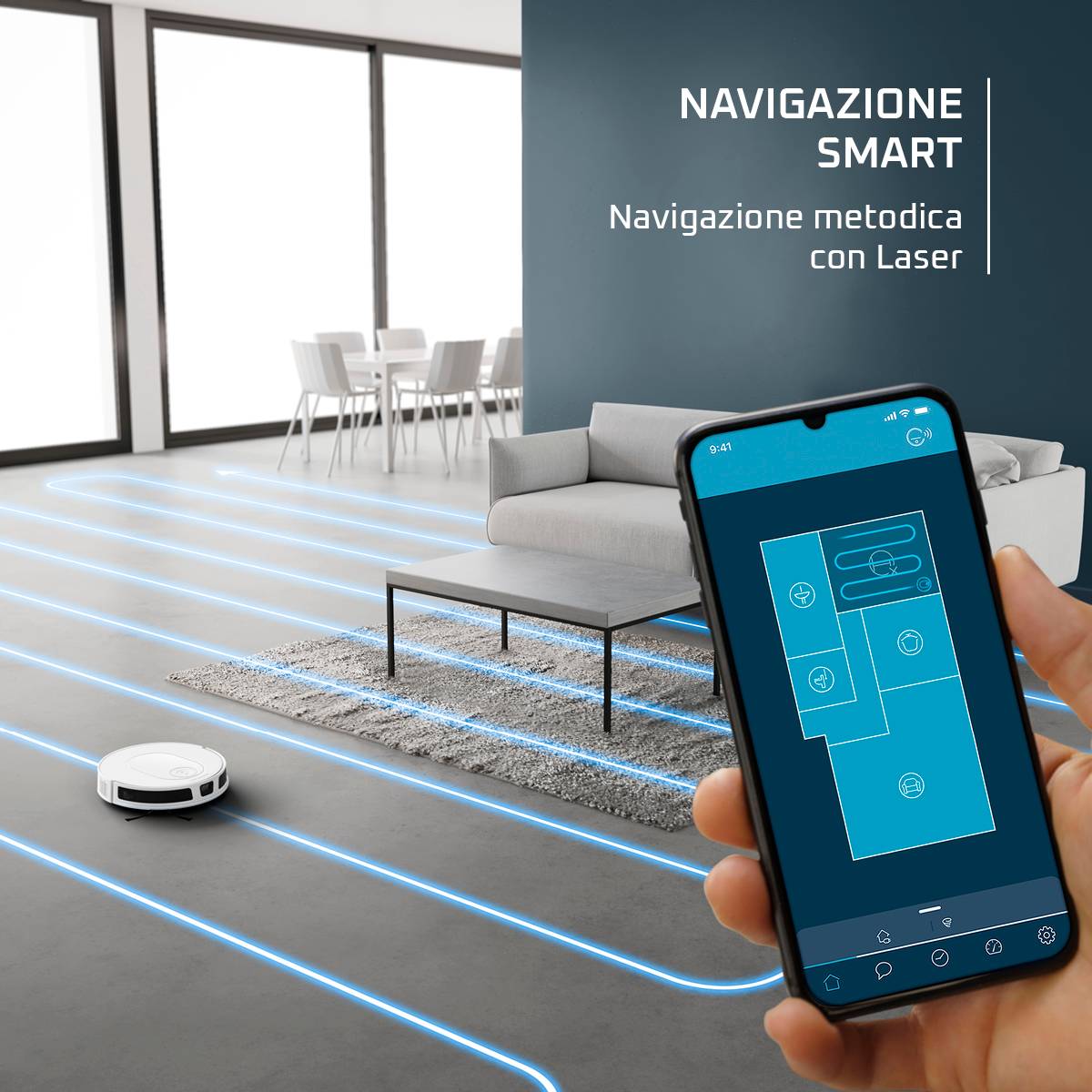 X-PLORER Serie 70, Robot Aspirapolvere, Modello Animal Care