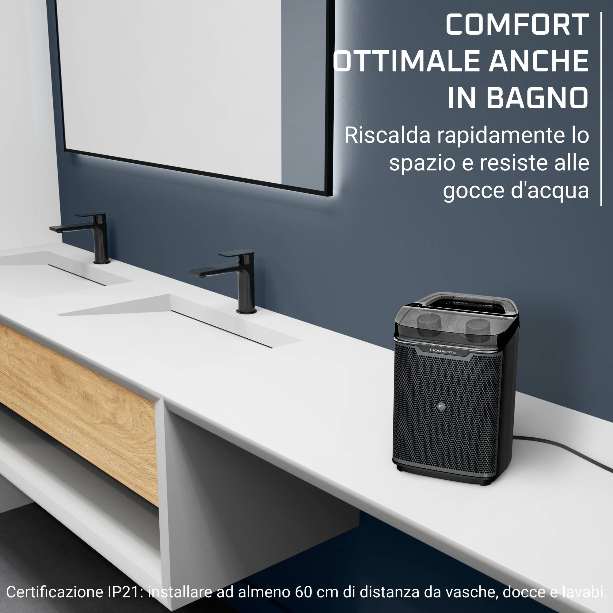 Intense Comfort + Aqua, Termoventilatore da Bagno, 2000 W