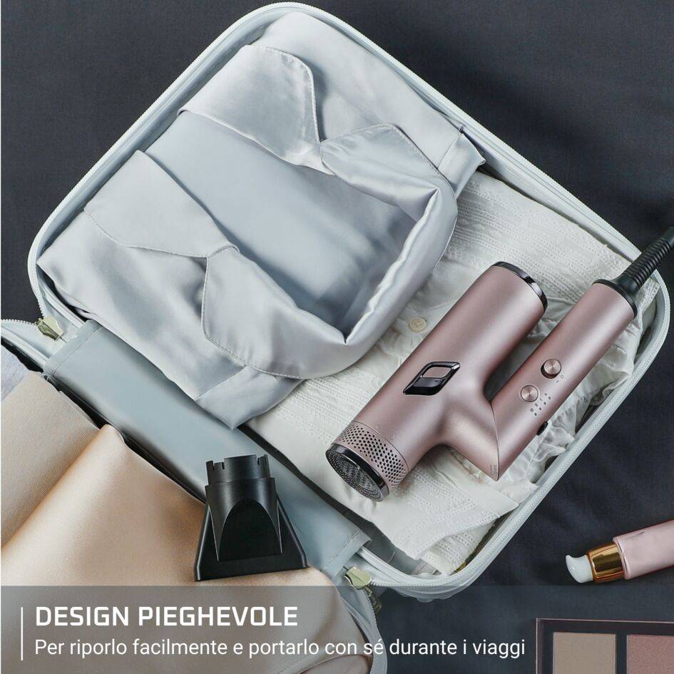 Ultimate Experience NANO ON THE GO, Asciugacapelli Pieghevole, Motore Brushless