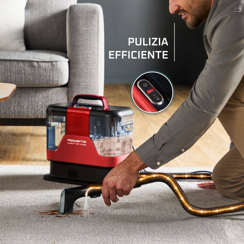 Clean It Hot & Cold, Smacchiatore, Pulitore per Tappeti, Due Modalità di Pulizia