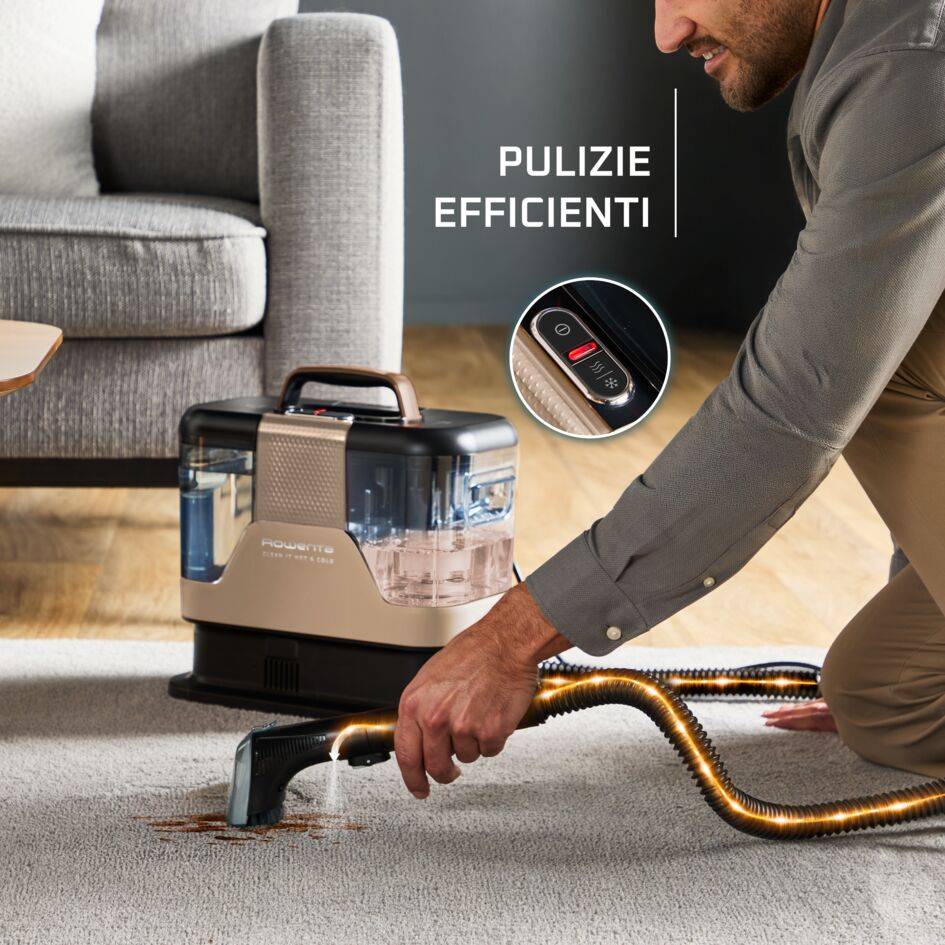 Clean It Hot & Cold, Smacchiatore, Pulitore per Tappeti, Due Modalità di Pulizia