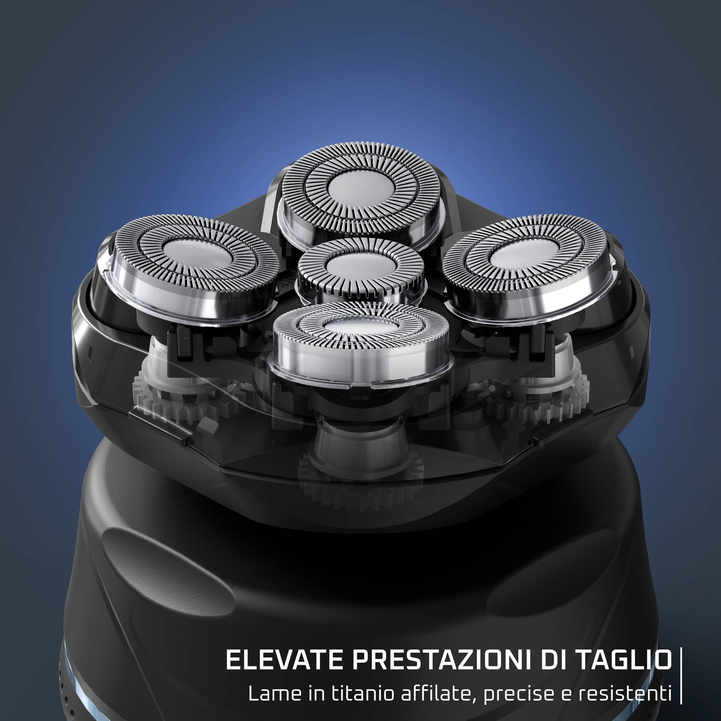 GentleBald Head Shaver, Rasoio per Capelli, 5 Testine di Rasatura, Lame in Titanio