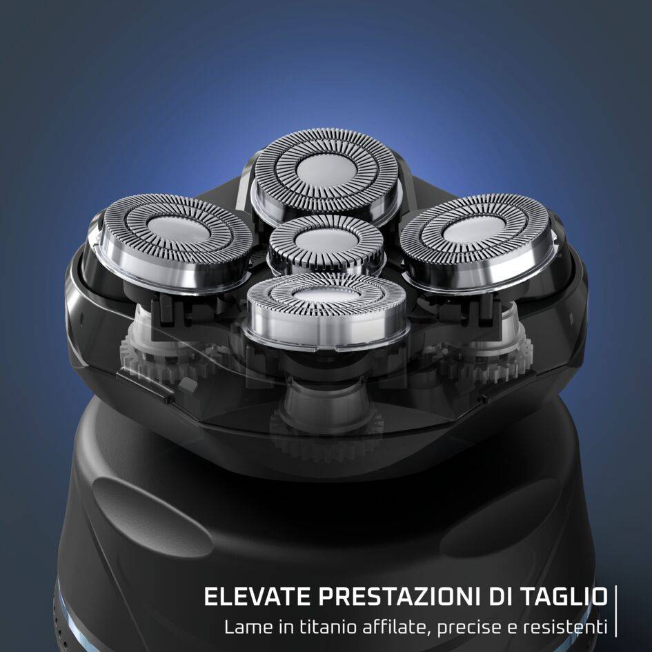 GentleBald Head Shaver, Rasoio per Capelli, 5 Testine di Rasatura, Lame in Titanio