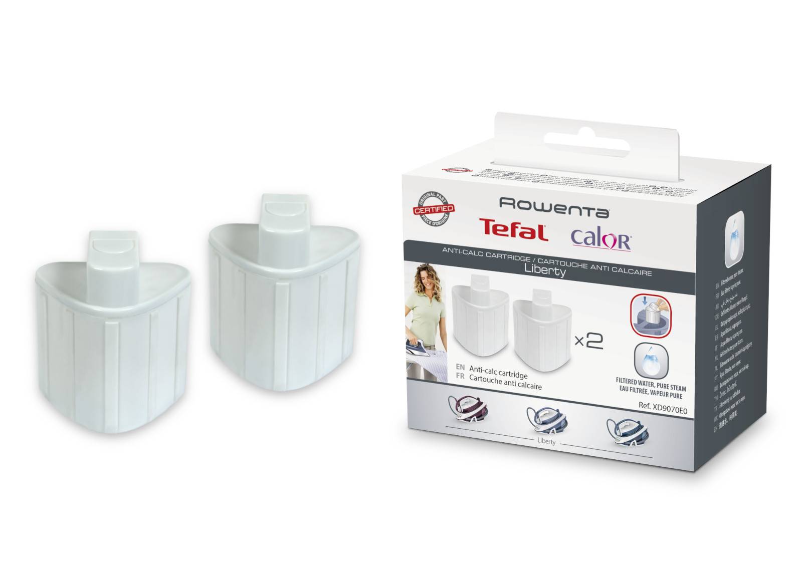 2pz Cartuccia Filtro Anticalcare Ferro Da Stiro Tefal Moulinex XD9030 - Foto 14
