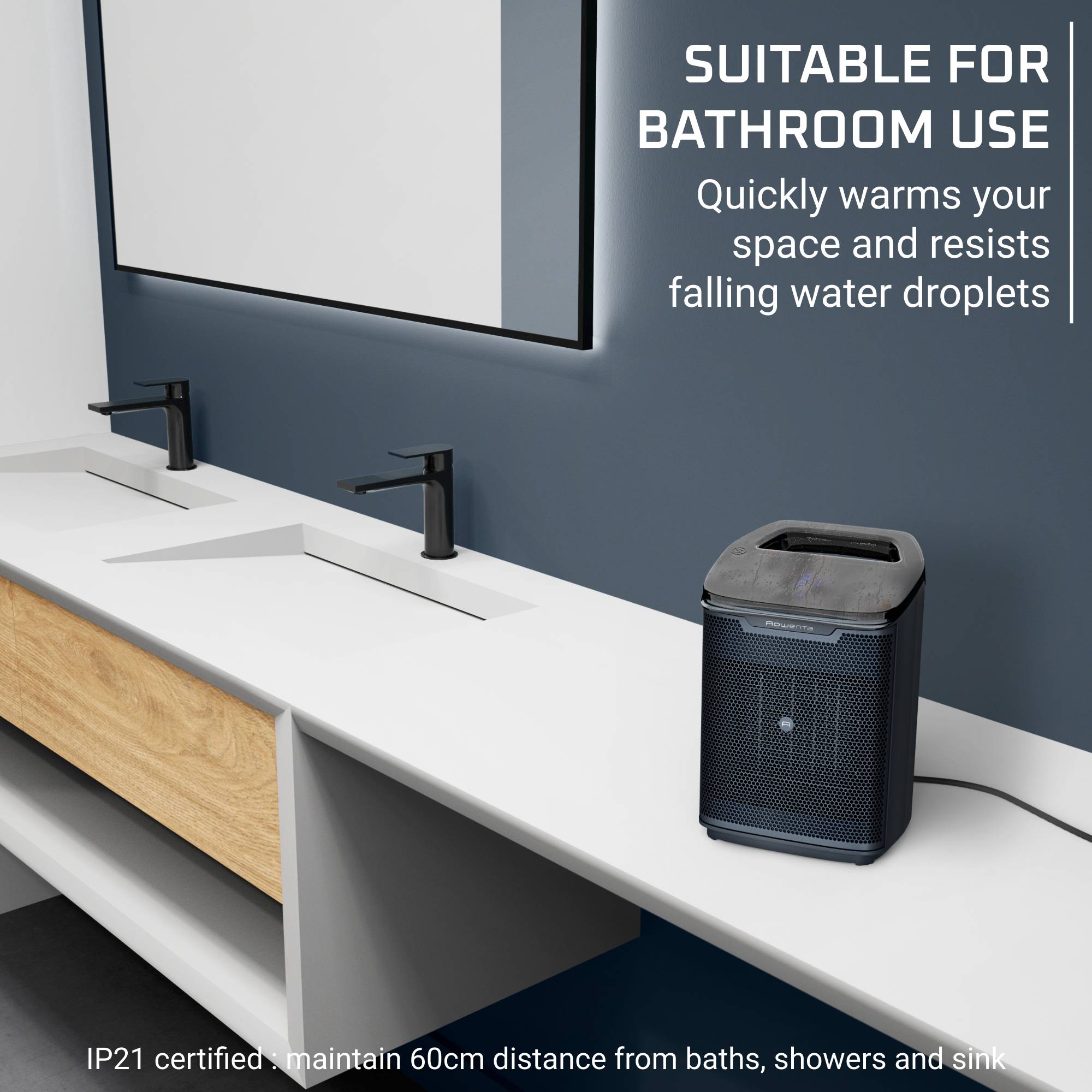 Intense Comfort + Aqua, Termoventilatore da bagno, 2000 W