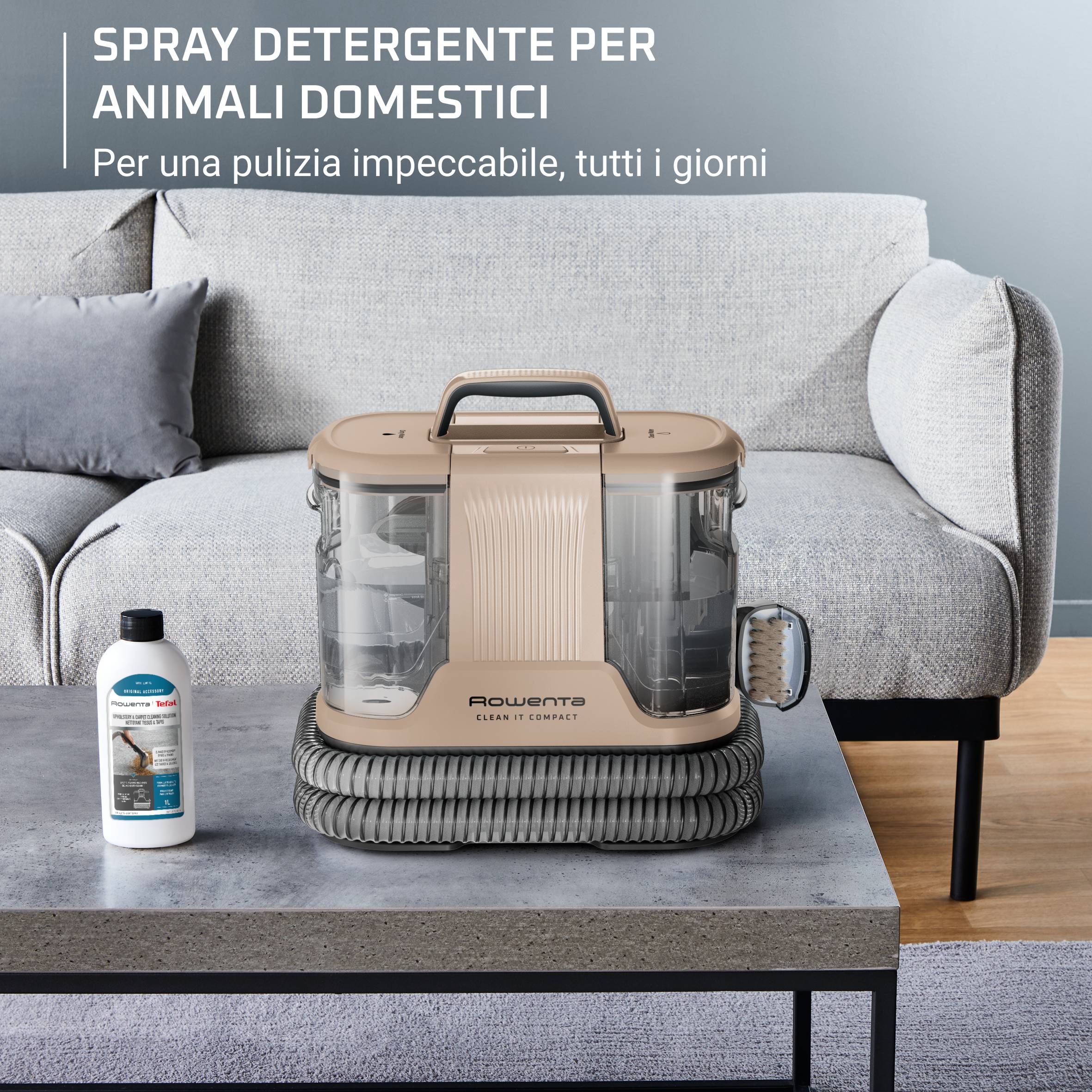 Clean It, Smacchiatore, Pulitore per Tappeti, Risultati Rapidi, Design Compatto