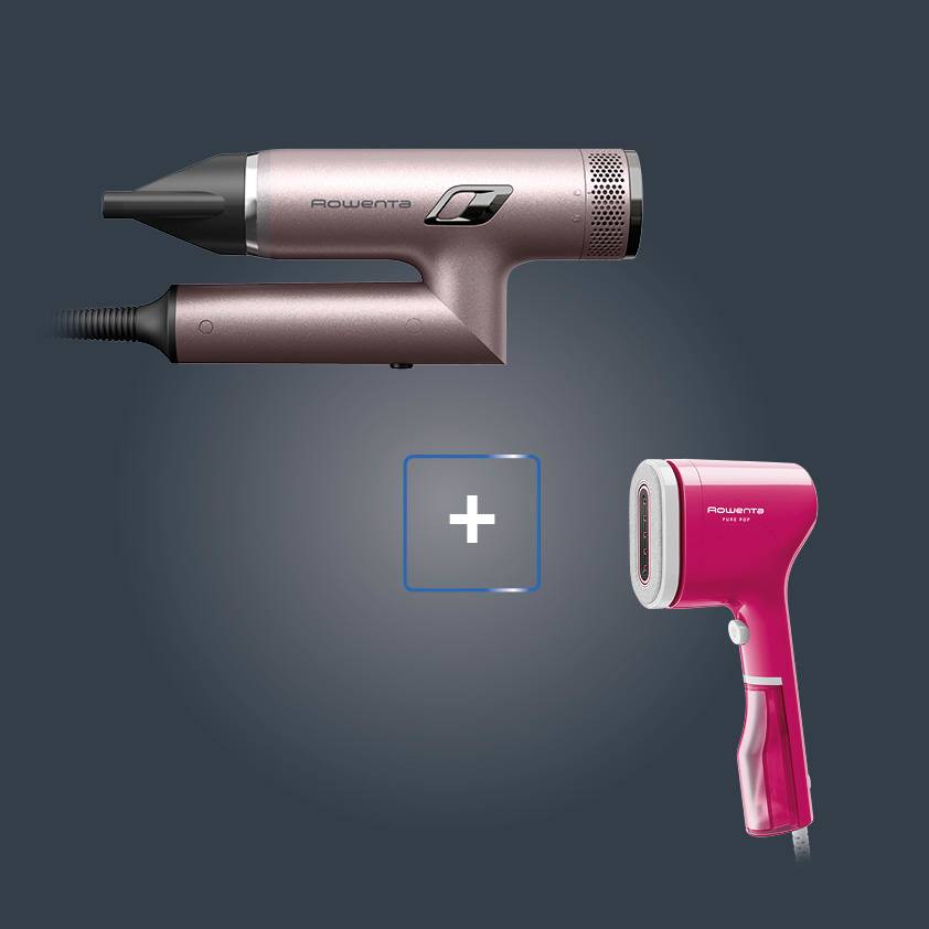 Pack Esclusivo Online - Ultimate Experience NANO ON THE GO, Asciugacapelli Pieghevole + Pure Pop, Stiratore Verticale Portatile, Pink