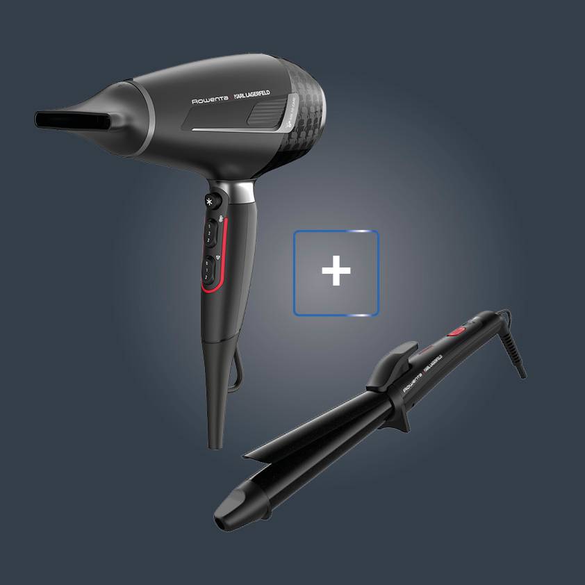Pack Esclusivo Online - Karl Lagerfeld K/Pro Stylist, Asciugacapelli + Karl Lagerfeld, Arricciacapelli
